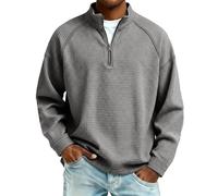 Sudaderas Hombres - Sweatshirt Sudadera Hombre Casual Suave con Cuello Redondo Activewear Moda Sweater Regular Fit Manga Larga Pullover Basic Mens Running Deportes Sweat Gris XL