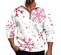 Sudaderas lisas con cremallera para hombre, sin capucha, para otoño, invierno, manga larga, Navidad, impresión 3D, casual, personalidad, cómoda, suelta, un tercio, sin capucha, suave, cómoda, para