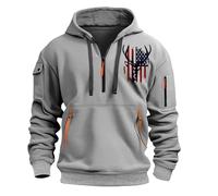 Sudaderas militares con capucha para hombre, sudadera con cremallera de 1/4 para hombre, sudaderas con estampado de estrellas y rayas, sudaderas con capucha de cabeza tau, sudaderas con estampado de