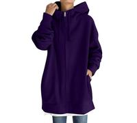 Sudaderas Mujer con Capucha Chaqueta Mujer Invierno Ropa Deportiva Ofertas Flash del Dia Mujer - Jersey Elegante Talla Grande Personalizada Sweatshirt Color Sólido Ropa Deporte(Morado,5XL)