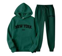 Sudaderas Mujer Con Capucha - Conjunto De Sudadera Y PantalóN Deportivo Con Estampado De Letras Para Parejas Unisex Con TemáTica De Nueva York Ropa Informal CháNdal CóModo Y Elegante Con Capucha