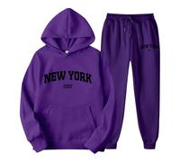 Sudaderas Mujer Con Capucha - Conjunto De Sudadera Y PantalóN Deportivo Con Estampado De Letras Para Parejas Unisex Con TemáTica De Nueva York Ropa Informal CháNdal CóModo Y Elegante Con Capucha