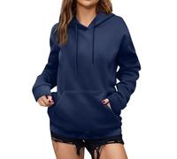 Sudaderas Mujer con Capucha Jersey Mujer Invierno Jersey Regalos para Profesoras - Ropa Deporte Personalizada Elegante Polar Ropa Deportiva Color Sólido Sweater(Armada,XXL)