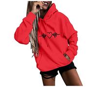 Sudaderas Mujer con Capucha Jersey Mujer Invierno Ropa Deporte Ofertas Flash del Dia Mujer - Ropa Deportiva Personalizada Elegante Borreguito Sweatshirt Color Sólido Jersey(Rojo,XL)