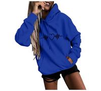 Sudaderas Mujer con Capucha Jersey Mujer Invierno Ropa Deportiva Ofertas Flash del Dia Premium Hoy - Jersey Borreguito Running Polar Sweater Color Sólido Ropa Deporte(Azul,XL)