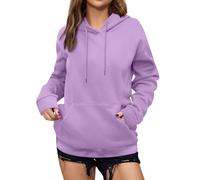 Sudaderas Mujer con Capucha Jersey Mujer Invierno Sweatshirt Ofertas Flash del Dia Premium Hoy - Ropa Deporte Elegante Polar Personalizada Sweater Color Sólido Jersey(Púrpura,XL)