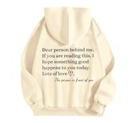 Sudaderas Mujer con Capucha Mujer detrás de mí Si estás Leyendo Algo Bueno te Sucede Sudadera con Capucha Esencial Cómoda y Elegante para Uso Diario (Beige, M)