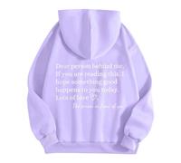 Sudaderas Mujer con Capucha Mujer detrás de mí Si estás Leyendo Algo Bueno te Sucede Sudadera con Capucha Esencial Cómoda y Elegante para Uso Diario (Light Purple, L)
