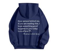 Sudaderas Mujer con Capucha Mujer detrás de mí Si estás Leyendo Algo Bueno te Sucede Sudadera con Capucha Esencial Cómoda y Elegante para Uso Diario (Navy, XL)