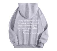 Sudaderas Mujer con Capucha Mujer detrás de mí Si estás Leyendo Algo Bueno te Sucede Sudadera con Capucha Esencial Cómoda y Elegante para Uso Diario (Grey, M)