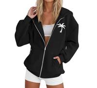 Sudaderas Mujer con Capucha Sudadera Linda de Manga Larga Abrigo Versátil Abrigos Chaqueta de Punto Grueso Oversize Sportswear Bolsillo con Cremallera Cárdigan Casual 2025 Nueva Ropa Otoño Loungewear