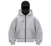 Sudaderas Mujer con Cremallera Completa, Sudadera Balaclava con Bolsillo Delantero, Corte Holgado Oversize, Material Cómodo para Look Casual de Callejero y Paseos Diarios