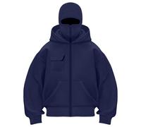 Sudaderas Mujer con Cremallera Completa, Sudadera Balaclava con Bolsillo Delantero, Corte Holgado Oversize, Material Cómodo para Look Casual de Callejero y Paseos Diarios