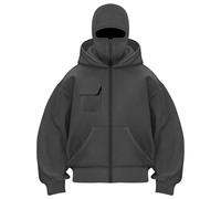 Sudaderas Mujer con Cremallera Completa, Sudadera Balaclava con Bolsillo Delantero, Corte Holgado Oversize, Material Cómodo para Look Casual de Callejero y Paseos Diarios