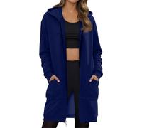 Sudaderas Mujer Cremallera Oversize Chandal Running Chaqueta Mujer Otoño Ropa Invierno Deporte Colores Sólidos Popular Baratas Hoodie Casual Marina de Guerra XXL