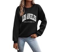Sudaderas Mujer Manga Larga Cuello Redondo Sudadera sin Capucha Amplio Básico Chic Deportes Mujer Top Sudadera Informal de Manga Regular con Estampado de Letras