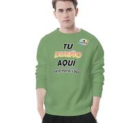 Sudaderas Mujer Personalizada Agrega tu Texto/Foto Sudadera Hombre sin Capucha Personalizado Sweatshirt Oversize Hoodie Parte Delantera y Trasera Regalos Originales para Parejas