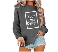 Sudaderas Mujer Personalizada Jersey para Personalizar Delante y Detras - Regalos Personalizados Tus Fotos y Textos A Todo Manga Larga Tops Largo Fiesta Casual Uniformes Sociedades
