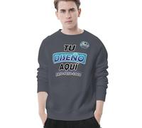 Sudaderas Mujer Personalizada Sudadera Hombre sin Capucha Personalizado Negra Sweatshirt Oversize Hoodie Diseña tu Logo Foto o Texto En Frente Y Espalda Ropa Deportiva Hombre Regalos