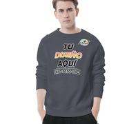 Sudaderas Mujer Personalizado Agrega tu Texto/Foto Sudadera Hombre sin Capucha Personalizada Sweatshirt Oversize Hoodie Parte Delantera y Trasera Regalos Originales para Parejas