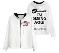 Sudaderas mujer Personalizado con capucha Sudadera cremallera hombre personalizada Imprime cualquiera de tus diseños fotos textos sweatshirt oversize hoodie parte delantera y trasera regalos parejas