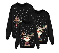 Sudaderas Navideñas Familiares Suéter Familia Invierno Jersey Navideño Familiar Manga Larga Pullover Mujer Hombre Niño Niña Chica Chico Christmas Jumper Blusas Abrigo Tops Talla Grande