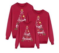 Sudaderas Navideñas Familiares Suéter Familia Invierno Jersey Navideño Familiar Manga Larga Pullover Mujer Hombre Niño Niña Chica Chico Christmas Jumper Blusas Cuello Redondo Tops