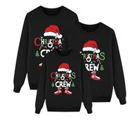 Sudaderas Navideñas Familiares Suéter Familia Invierno Jersey Navideño Familiar Manga Larga Pullover Mujer Hombre Niño Niña Chica Chico Christmas Jumper Blusas Cuello Redondo Tops Talla Grande 03