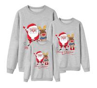 Sudaderas Navideñas Familiares Suéter Familia Invierno Jersey Navideño Familiar Manga Larga Pullover Mujer Hombre Niño Niña Chica Chico Christmas Jumper Blusas Tops Cuello Redondo Talla Grande#03