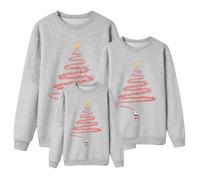 Sudaderas Navideñas Familiares Suéter Familia Invierno Jersey Navideño Familiar Manga Larga Pullover Mujer Hombre Niño Niña Chica Chico Christmas Jumper Blusas Cuello Redondo Pareja Pullover #19