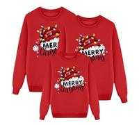 Sudaderas Navideñas Familiares Suéter Familia Invierno Jersey Navideño Familiar Manga Larga Pullover Mujer Hombre Niño Niña Chica Chico Christmas Jumper Blusas Cuello Redondo Tops Talla Grande 01
