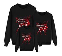 Sudaderas Navideñas Familiares Suéter Familia Invierno Jerseys Navideño Familiar Manga Larga Pullovers Mujers Hombre Niño Niña Chicas Chico Christmas Jumper Blusas Cuello Redondo Talla Grande hombres