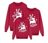 Sudaderas Navideñas Familiares Suéter Familia Invierno Navideño Familiar Manga Larga Pullover Christmas Jumper Blusas Cuello Redondo Tops Talla Grande Mujer Hombre Niño Niña Ropa Navideña