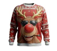Sudaderas navideñas para hombre, divertidas sudaderas estampadas de Papá | Sudaderas divertidas de Navidad de gran tamaño para hombres y hombres, sudaderas de manga larga con estampado de muñeco de