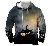 Sudaderas negras con capucha para hombre, disfraz de Halloween, divertido suéter casual de gran tamaño, sudadera con capucha de manga larga, suéteres de manga larga, con cordón, ropa deportiva al aire