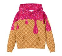 Sudaderas Niña Deportivo Camiseta Deportivo Camiseta Estampado Lindo Manga Larga Casual Primavera Invierno Ropa Chaqueta Atlética Informal Sudadera con Capucha y Cremallera Pullover Niña 7 Años