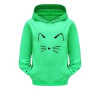 Sudaderas Niña Suéter Corto Estampado Sudadera con Capucha de Manga Larga Suéter Polar para Niña Chaqueta Atlética Informal Casual Top Jersey Casual Primavera Invierno Ropa Ropa Deportiva a La Moda
