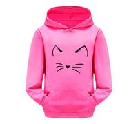 Sudaderas Niña Suéter Corto Estampado Sudadera con Capucha de Manga Larga Suéter Polar para Niña Chaqueta Atlética Informal Casual Top Jersey Casual Primavera Invierno Ropa Ropa Deportiva a La Moda