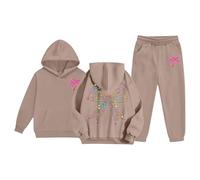 Sudaderas Niña Sweatshirt Suéter Corto Estampado Sudadera con Capucha y Cremallera Estampado Lindo Sudadera Manga Larga sin Capucha Cuello Redondo Forro Polar Algodón Top Sport Moda Ropa