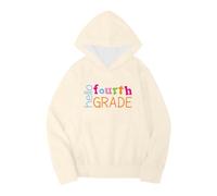 Sudaderas Niño 14 Años - S Otoño Invierno Temporada Escolar Cuarto Grado Letra Impresa con Capucha De Manga Larga Tops Cálidos Y Cómodos Ropa para (Light Yellow 18-24 Months)
