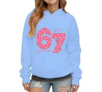 Sudaderas Niño Práctica Sudadera Con Capucha Sin Bolsillo Para Niños Y Niñas Con Estampado De Helado Y Número 67, Moda Personalizada, Otoño-Invierno, Celebraciones, Detalles Finos, Medidas 2-14 Años