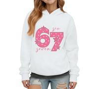 Sudaderas Niño Práctica Sudadera Con Capucha Sin Bolsillo Para Niños Y Niñas Con Estampado De Helado Y Número 67, Moda Personalizada, Otoño-Invierno, Celebraciones, Detalles Finos, Medidas 2-14 Años