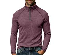Sudaderas para hombre, para deportes al aire libre, cuello alto, manga larga, con rosca, suéteres para hombre, a la moda, entrenamiento, gimnasio, sudadera con cremallera de un cuarto de cremallera