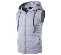 Sudaderas para Hombre - Sudaderas con Capucha sin Mangas con Cremallera Chaqueta Camisa con Cordón Camiseta Interior para Correr Camisetas sin Mangas de Gimnasio Camiseta Deportiva Chaleco Fitness