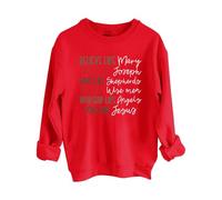 Sudaderas para mujer Believe Like Mary Trust Joseph Hope Shephrds Seek Wise Men Worship Angels Love Jesus, sudadera de cuello redondo para mujer, sudadera de moda para otoño, cómoda, casual de