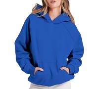 Sudaderas para mujer con cremallera y solapa, chaqueta deportiva de gran tamaño, casual, lisas, con bolsillos (strickjacke damen lang sommer, azul, XL