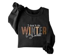 Sudaderas para mujer con texto en inglés "I Don't Do Very Well" de manga larga y cuello redondo para mujer, sudadera de moda, casual, cómoda, para invierno, Negro, XXL