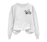Sudaderas para mujer con texto en inglés «You Matter Are Enough Dear Person Behind Me», cuello redondo, manga larga, sudadera para mujer, para otoño, casual, moderna, cómoda e invierno, blanco, M