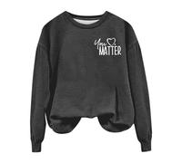 Sudaderas para mujer con texto en inglés «You Matter Are Enough Dear Person Behind Me», cuello redondo, manga larga, sudadera para mujer, para otoño, casual, moderna, cómoda e invierno, gris, XXL