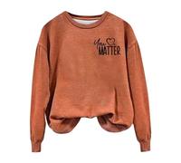 Sudaderas para mujer con texto en inglés «You Matter Are Enough Dear Person Behind Me», cuello redondo, manga larga, sudadera para mujer, para otoño, casual, moderna, cómoda e invierno, naranja, XXL